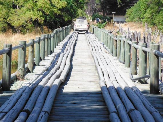 Khwai River Bridge, entrance to Moremi Game Reserve