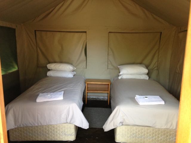 Interior of safari tent - Skukuza, Kruger National Park