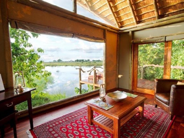 Kwando Lagoon Camp, Safari Tent Lounge