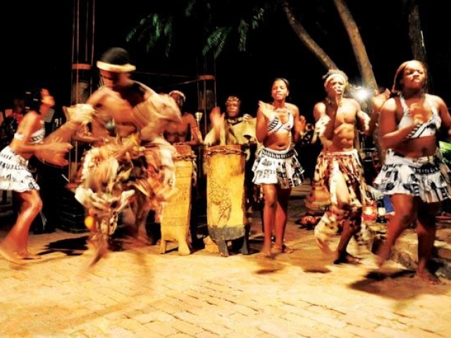 The Boma dinner and drum show, Victoria Falls Chobe family holiday