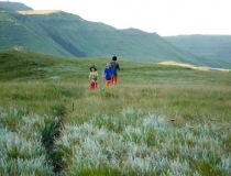 Hiking in the Drakensberg Mountains, South Africa