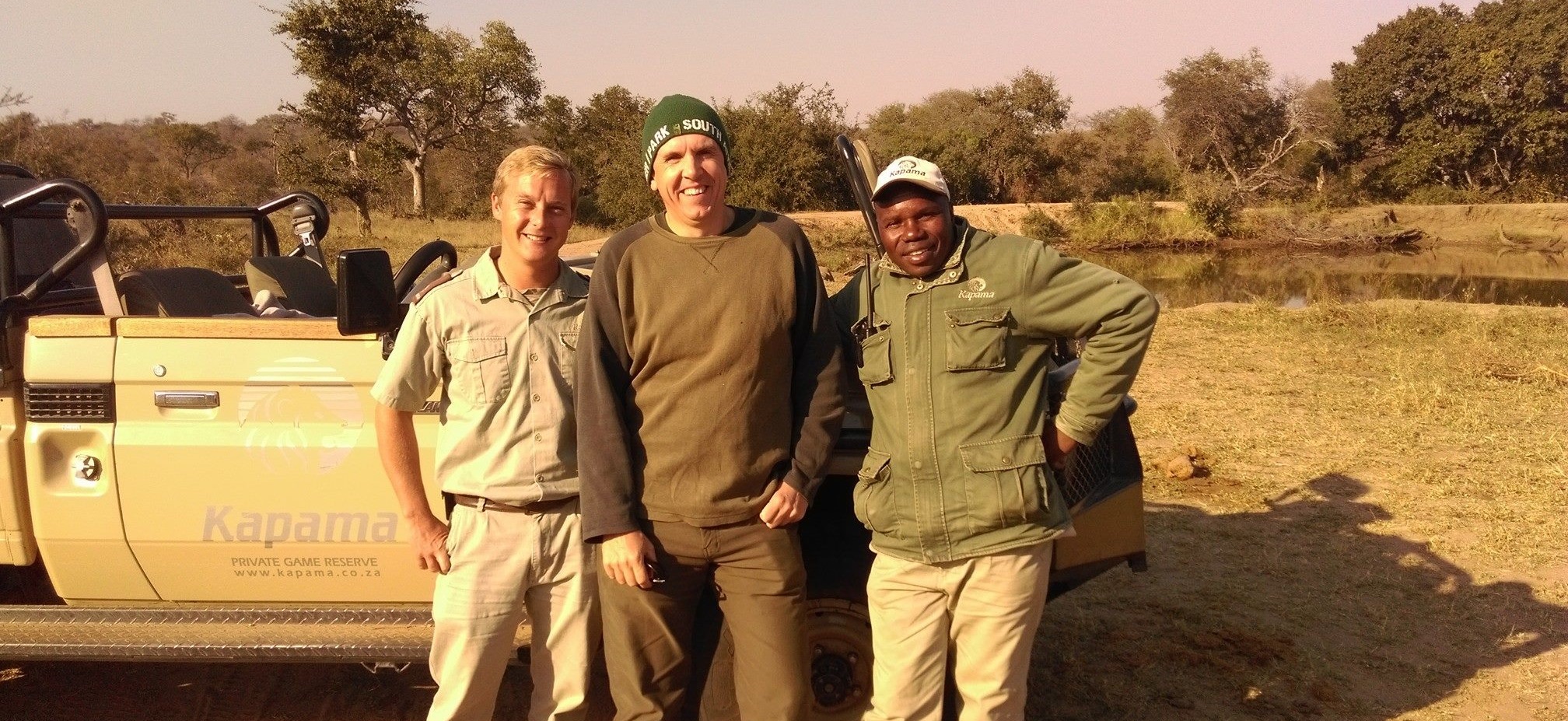 Chris with his guides on a Guided luxury safari