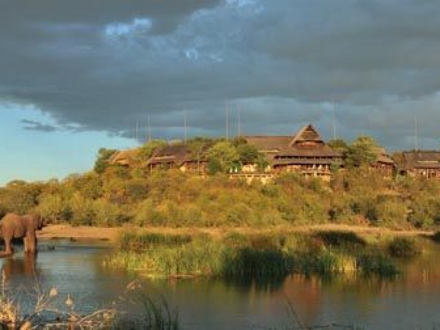 Victoria Falls Safari Lodge, Botswana and Zimbabwe, view over the waterhole