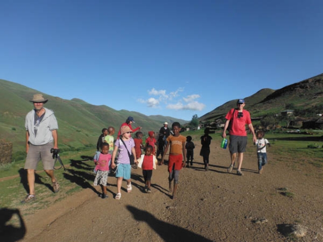 Hanging out with the local kids, eastern Lesotho