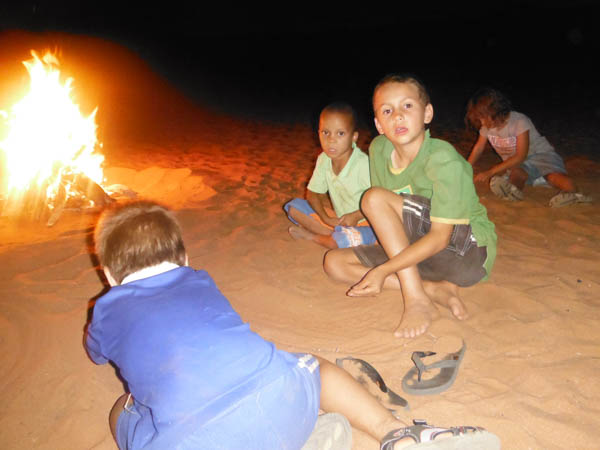 Campfires are the best, especially this on on the perfect red Kalari sand