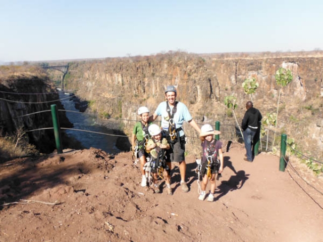 Canopy tour, zip lining, Victoria Falls, Zimbabwe