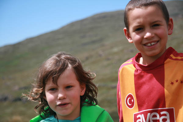 Rhian and Kai in Lesotho