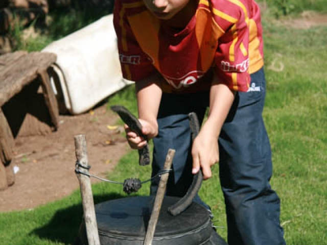 Kai's so loved drumming ever since playing this drum in eastern Lesotho