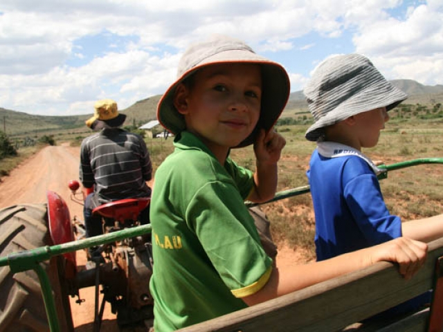 Tractor ride in the Little Karoo, South Africa