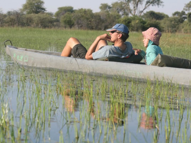 So relaxing - on a mekoro in the Okavango Delta,Botswana