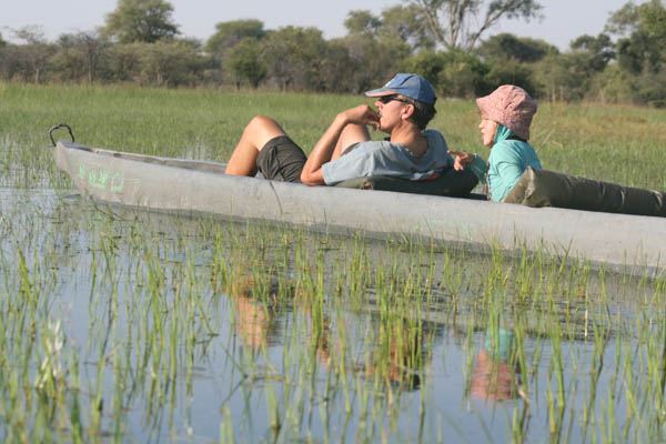 So relaxing - on a mekoro in the Okavango Delta,Botswana