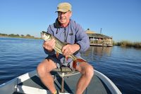 Geoff and a big tiger fish, Victoria Falls