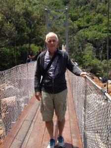 John on the suspension bridge at Storms River mouth, Tsitsikama Forest