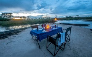 Delta Rain, Botswana, mobile camping, guided safari, dining
