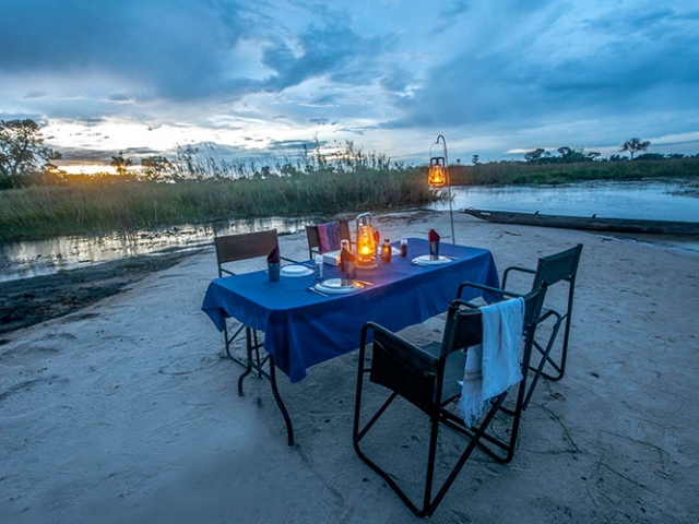 Eastern Delta Delight, Okavango Delta camping, Outdoor dining in the Delta