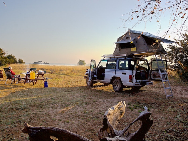 Campsites right on the lake - Hippo Bay, Kafue National Park