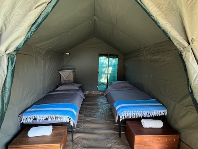 Mini-meru tent with ensuite bush bathroom