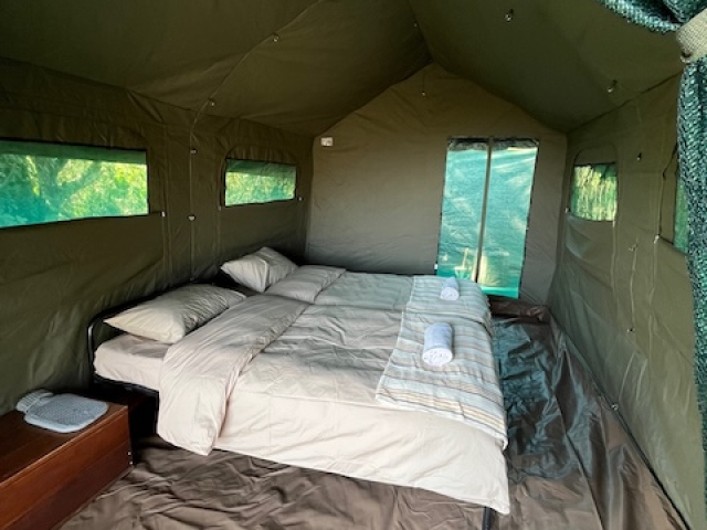 Mini-meru tent with ensuite bush bathroom