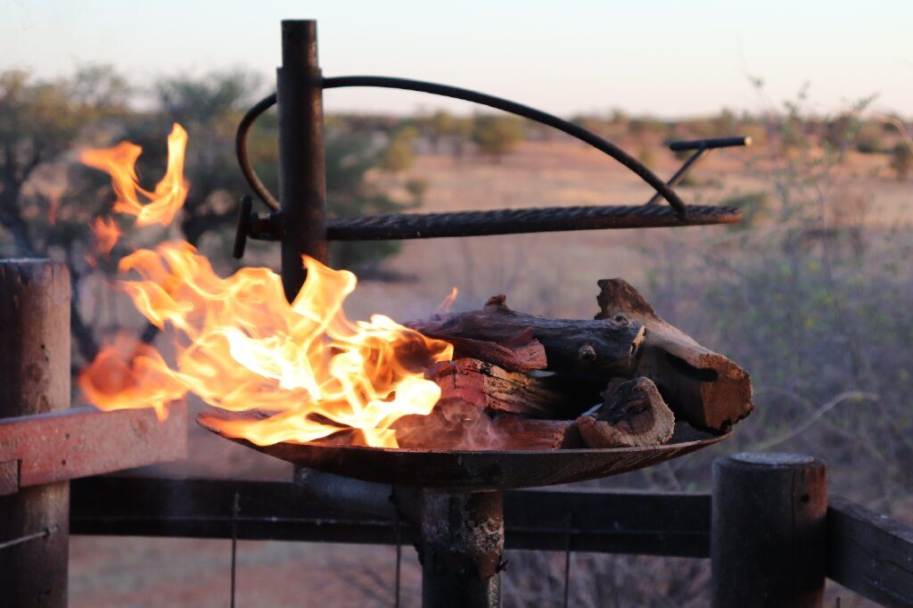 The perfect brass (BBQ) fire at Gharagab, Kgalagadi, South Africa