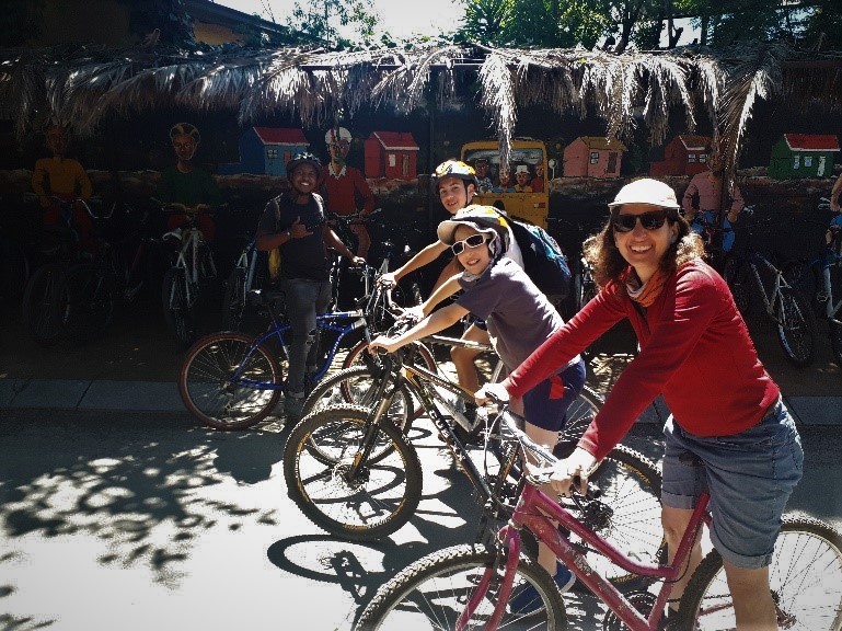 Family cycling tour, Soweto
