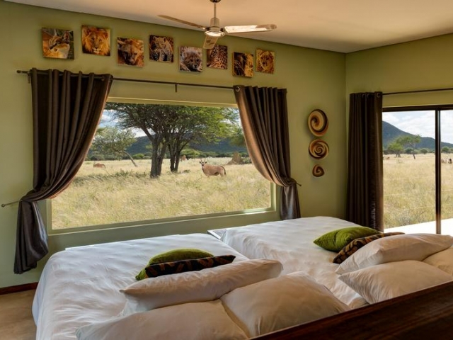 Okonjima Plains Camp, Namibia family holiday, standard room view