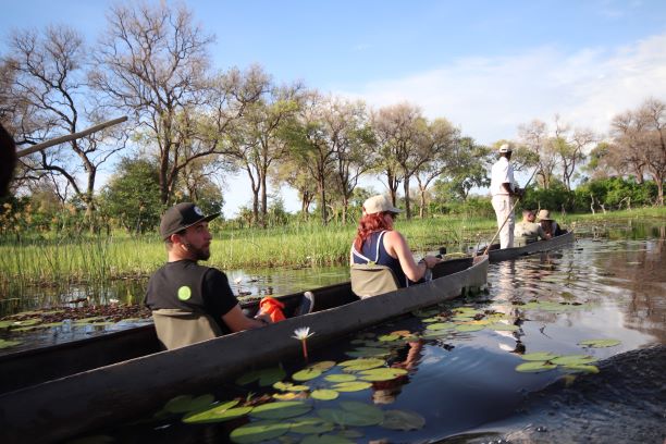 Gliding on a mokoro in the Okavango Delta, Botswana