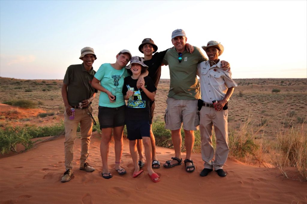 Family photos with our guides during our sundowner