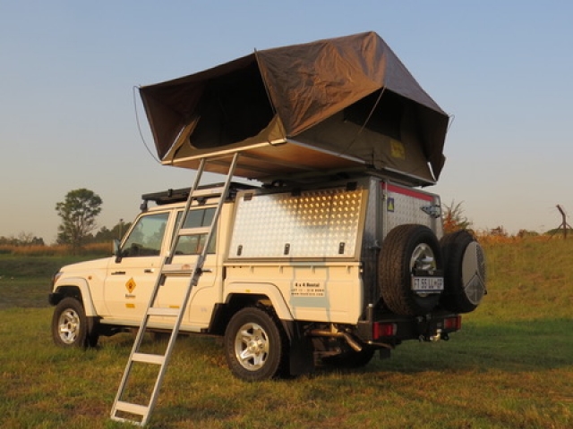 Landcruiser set up for an overnight stay - Fully equipped camping 4x4 vehicle.