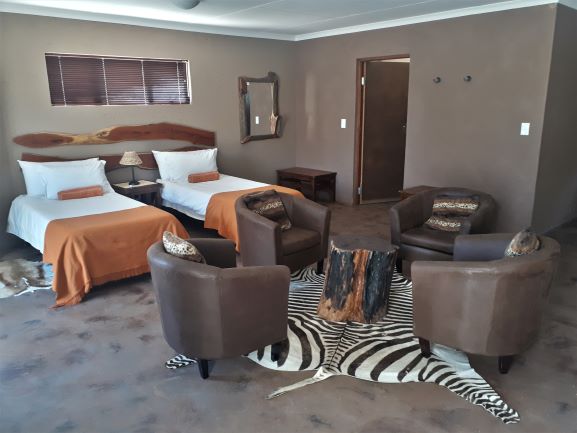 A stylish family room at Kalahari Farmstall, South Africa