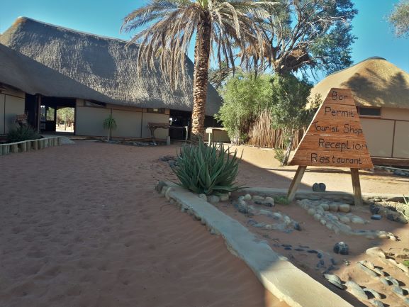 The entrance and office at Sossusvlei Campsite, Namibia