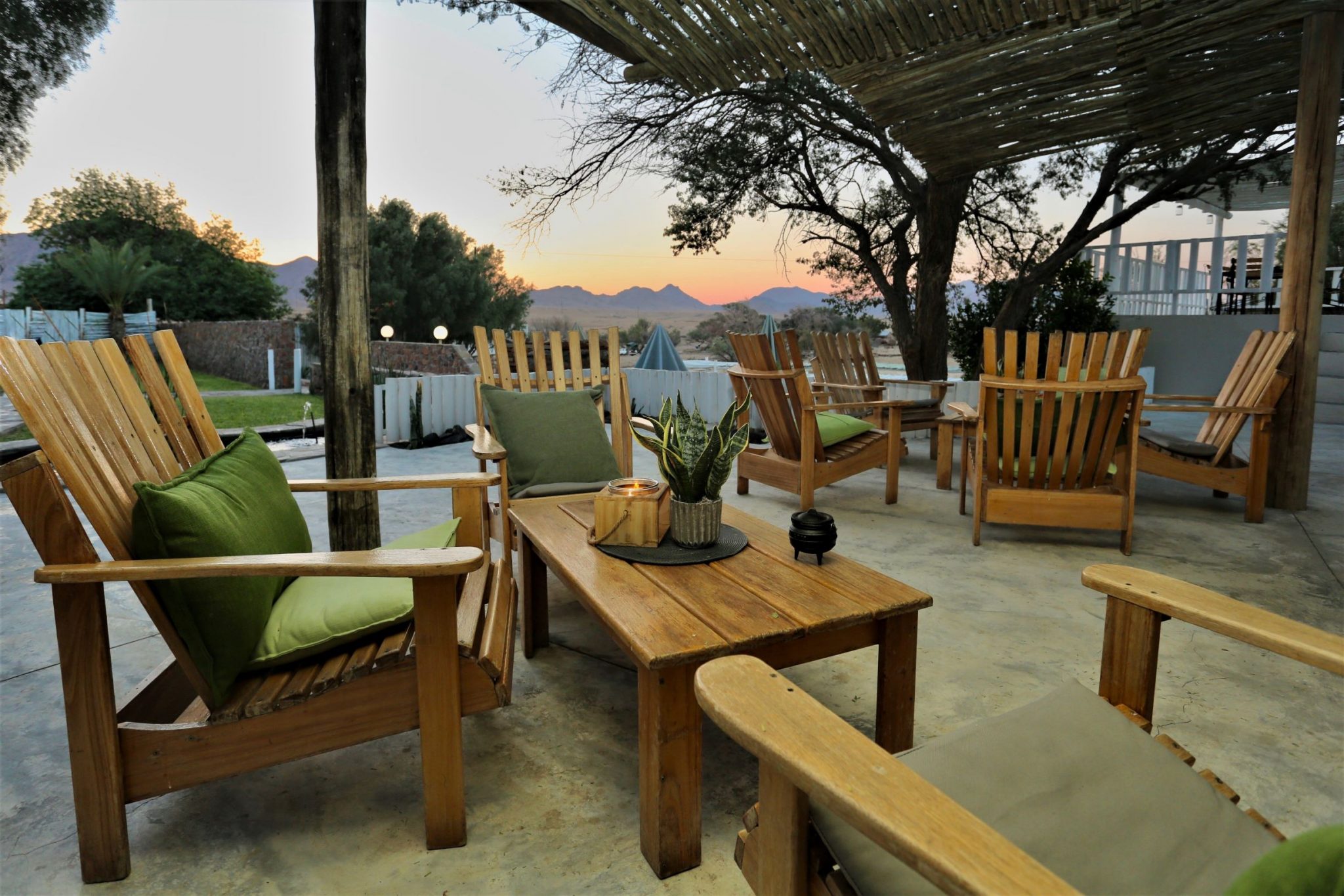 Namibia Family Holiday, Elegant Desert Lodge, Sossusvlei, terrace