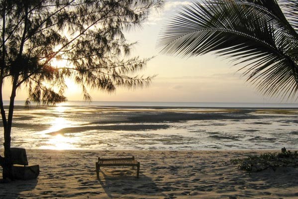 Idyllic Mozambique beach at sunrise - South Africa and Mozambique