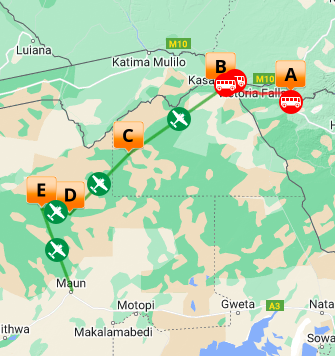 Botswana luxury safari map