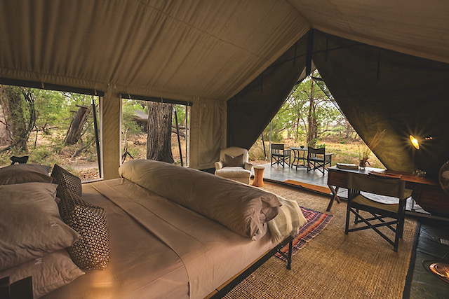 Machaba Camp interior of tent, Khwai, Moremi Botswana