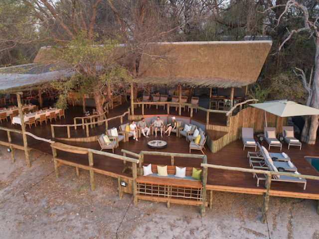 Savute Safari lodge aerial view of common area, Savuti