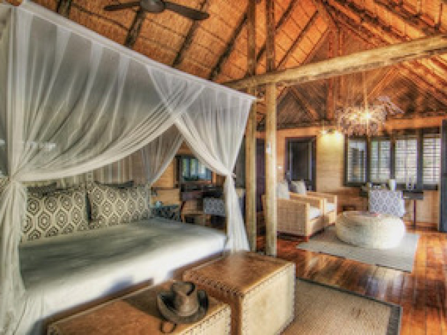 Savute Safari Lodge interior of bedroom, Savuti, Botswana