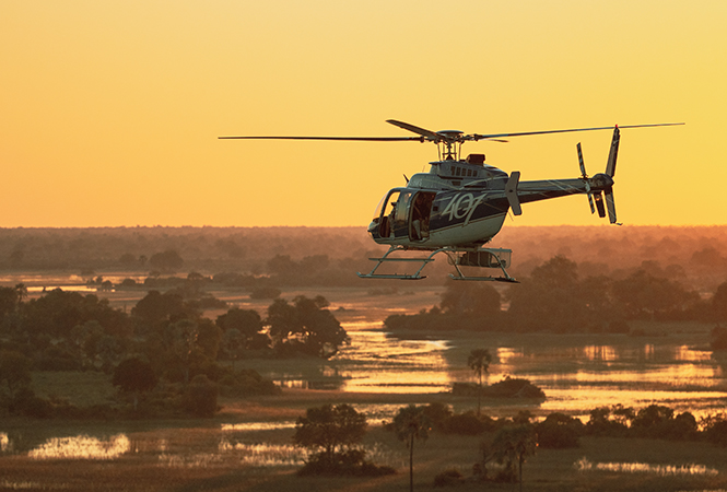 Helicopter horizons Okavango Delta