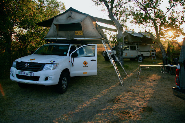 Self drive roof top tent camping, Botswana