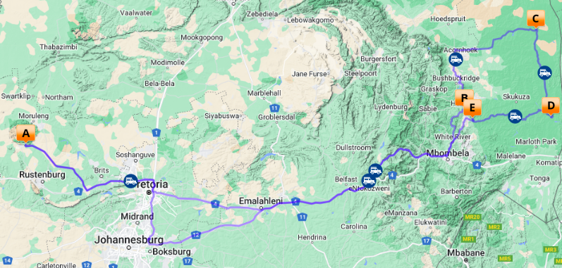 Family self drive fun and sun map