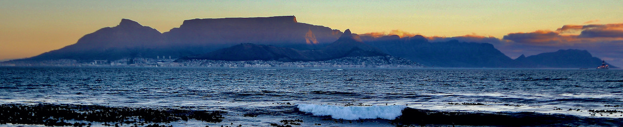 Cape Town Package, View across the sea of Table Mountain at sunset