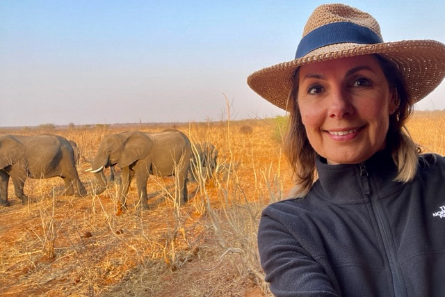 With elephants in Chobe