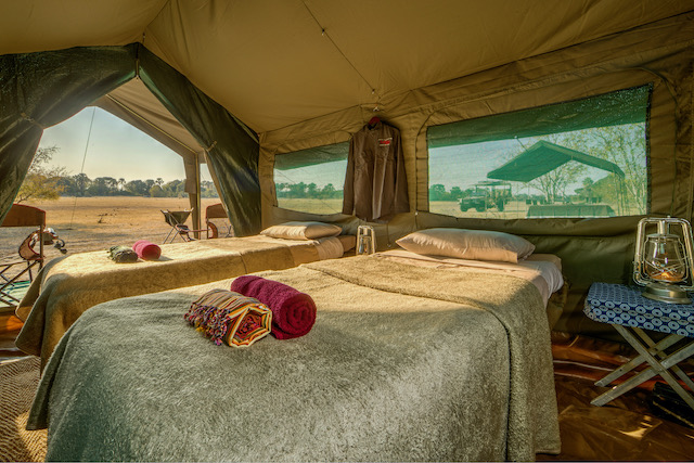 Luxury mobile camping safari tent, Botswana