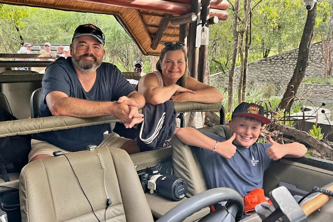 Mark & family on safari