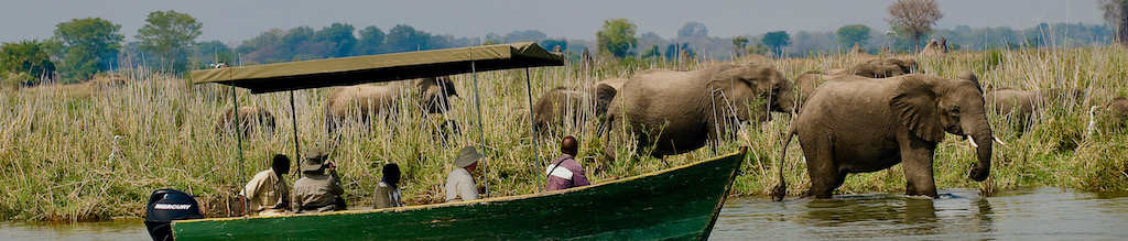 Small group tour, Zambia & Malawai - elephants and boat