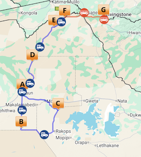 Self-Drive Botswana Explorer Map