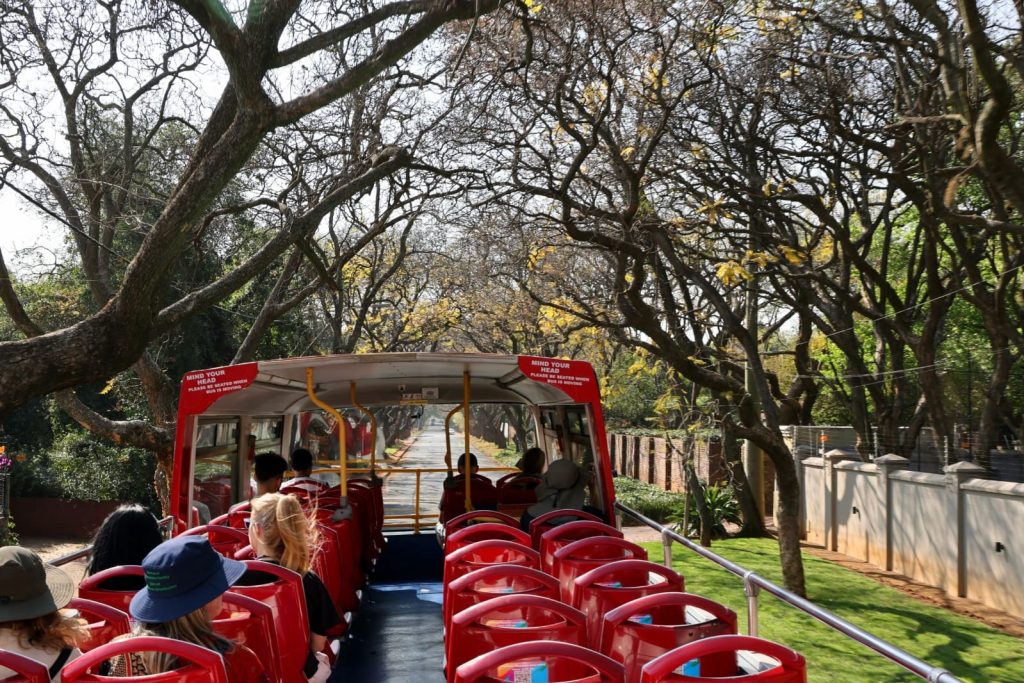 Hop on Hop off bus through the streets of Johannesburg