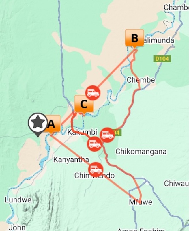 South Luangwa Safari Map
