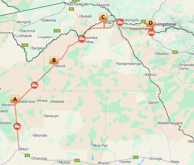 Highlights of Botswana Map