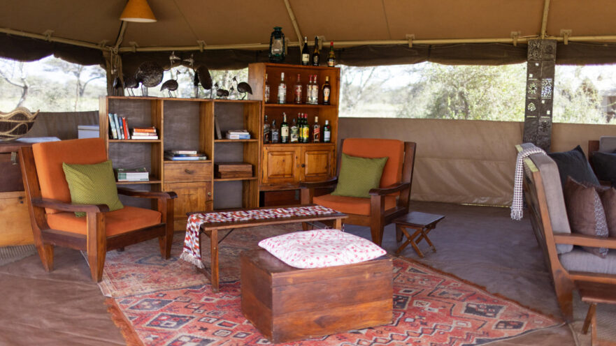 Ndutu Wilderness Camp Lounge, Southern Serengeti Ndutu Wilderness Camp Lounge, Southern Serengeti
