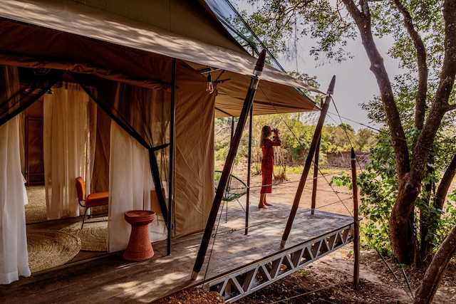 Lemala Mpingo Ridge Outdoor bath, Tarangire Tanzania